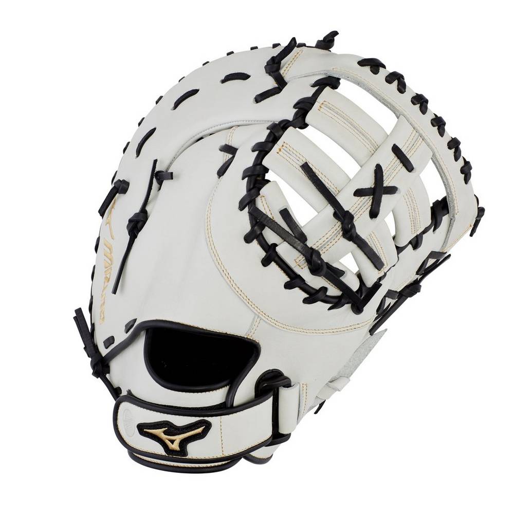 Mizuno Women's MVP Prime Fastpitch Softball First Base Catchers Mitt 13" White/Black (312796-PZF)